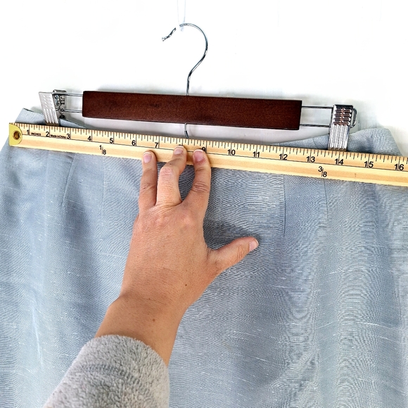 Linda Allard Ellen Tracy Textured Distressed Striated Silk Pencil Skirt Sz 14 - Picture 8 of 12